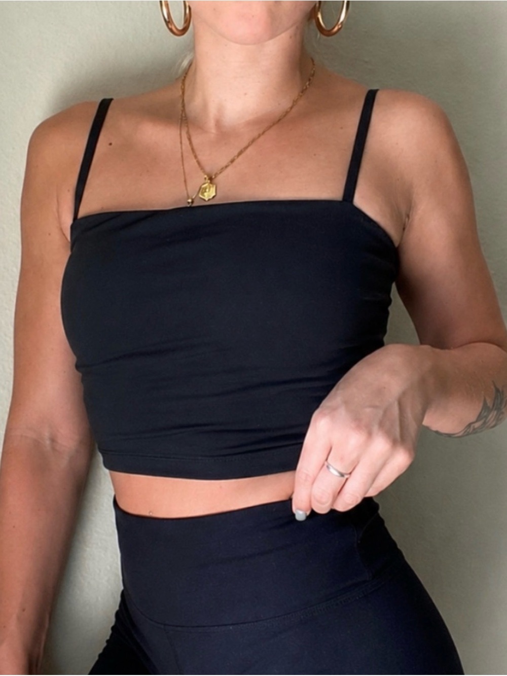 Paragon Fitwear Black Square-Neck Crop Top